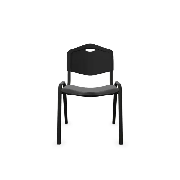 Chaise visiteur 4 pieds Saturn - plastique noir - lot de 4
