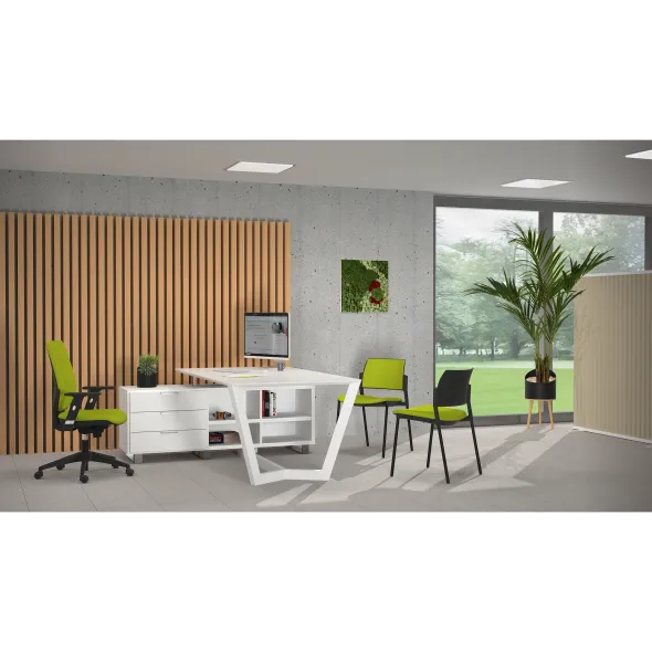 Chaise visiteur 4 pieds Tertio - tissu lot de 2