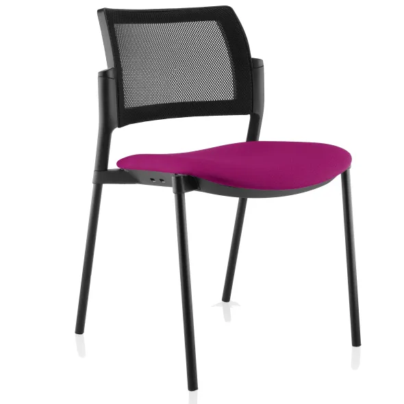 Chaise visiteur 4 pieds Tertio - assise tissu - dossier résille - lot de 2