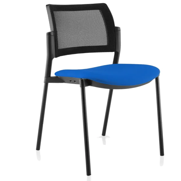 Chaise visiteur 4 pieds Tertio - assise tissu - dossier résille - lot de 2