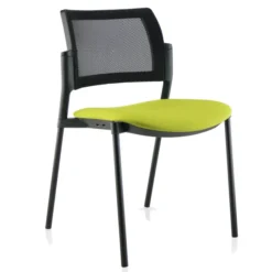 Chaise visiteur 4 pieds Tertio - assise tissu - dossier résille - lot de 2