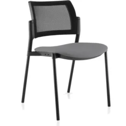 Chaise visiteur 4 pieds Tertio - assise tissu - dossier résille - lot de 2