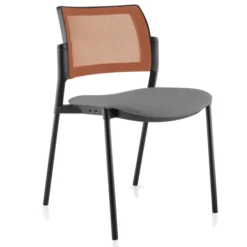Chaise visiteur 4 pieds Tertio - assise tissu - dossier résille - lot de 2