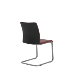 Chaise visiteur pietement luge Reply - cuir - piétement chrome