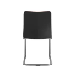 Chaise visiteur pietement luge Reply - cuir - piétement chrome