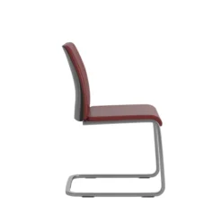 Chaise visiteur pietement luge Reply - cuir - piétement chrome