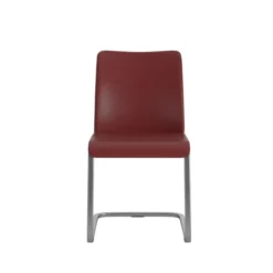 Chaise visiteur pietement luge Reply - cuir - piétement chrome