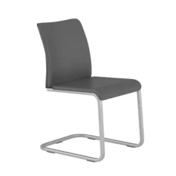 Chaise visiteur pietement luge Reply - cuir - piétement chrome