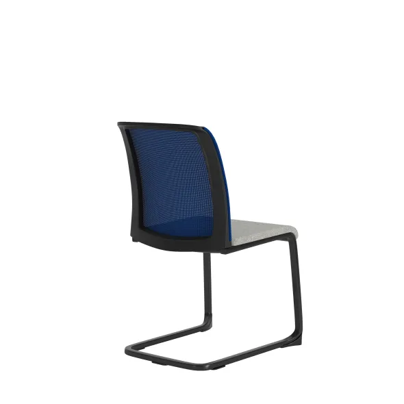 Chaise visiteur pietement luge Reply Air - assise tissu - dossier résille