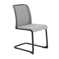 Chaise visiteur pietement luge Reply Air - assise tissu - dossier résille