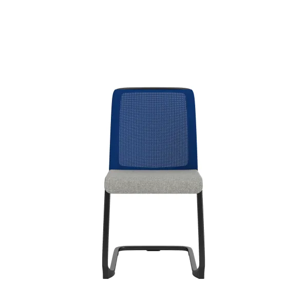 Chaise visiteur pietement luge Reply Air - assise tissu - dossier résille