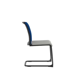 Chaise visiteur pietement luge Reply Air - assise tissu - dossier résille