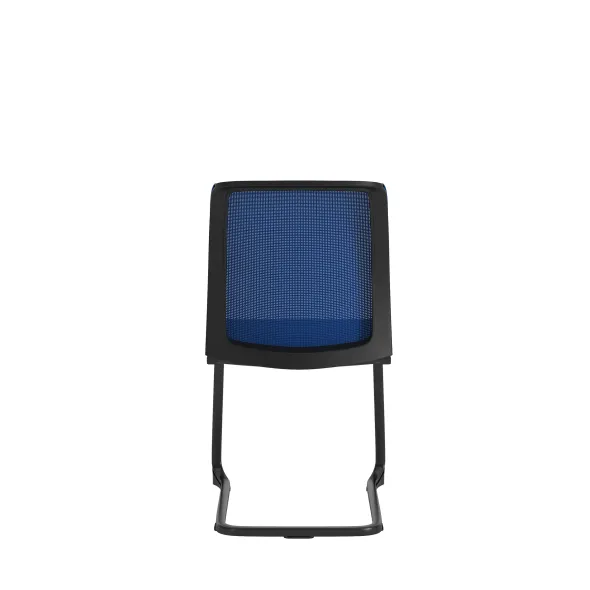Chaise visiteur pietement luge Reply Air - assise tissu - dossier résille