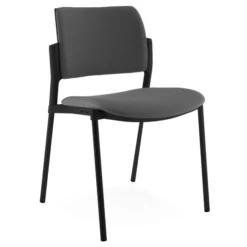 Chaise visiteur WI-MAX - tissu - structure noire - 4 pieds - lot de 2