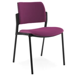 Chaise visiteur WI-MAX - tissu - structure noire - 4 pieds - lot de 2