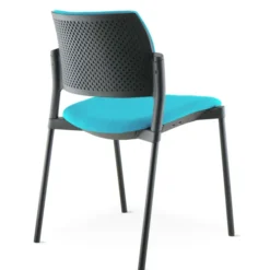 Chaise visiteur WI-MAX - tissu - structure noire - 4 pieds - lot de 2