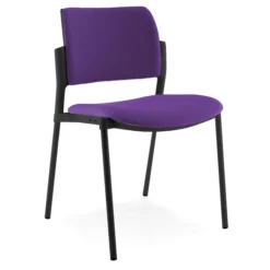 Chaise visiteur WI-MAX - tissu - structure noire - 4 pieds - lot de 2