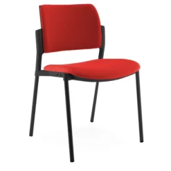 Chaise visiteur WI-MAX - tissu - structure noire - 4 pieds - lot de 2