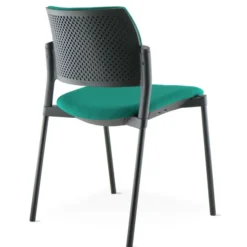 Chaise visiteur WI-MAX - tissu - structure noire - 4 pieds - lot de 2