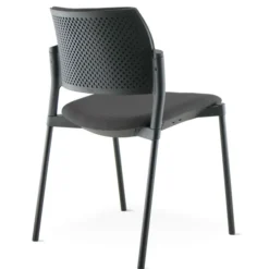Chaise visiteur WI-MAX - tissu - structure noire - 4 pieds - lot de 2