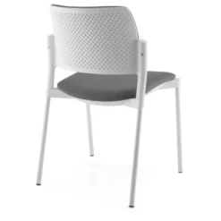 Chaise visiteur WI-MAX - tissu - structure blanche - 4 pieds - lot de 2