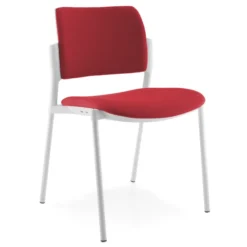 Chaise visiteur WI-MAX - tissu - structure blanche - 4 pieds - lot de 2