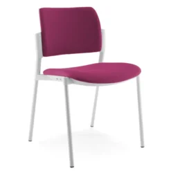 Chaise visiteur WI-MAX - tissu - structure blanche - 4 pieds - lot de 2