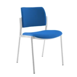 Chaise visiteur WI-MAX - tissu - structure blanche - 4 pieds - lot de 2
