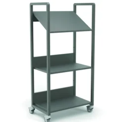 Chariot de transport pour 2 bacs postaux Trimod - 1 tablet. inclinée - 2 tablet. droites - prestation option