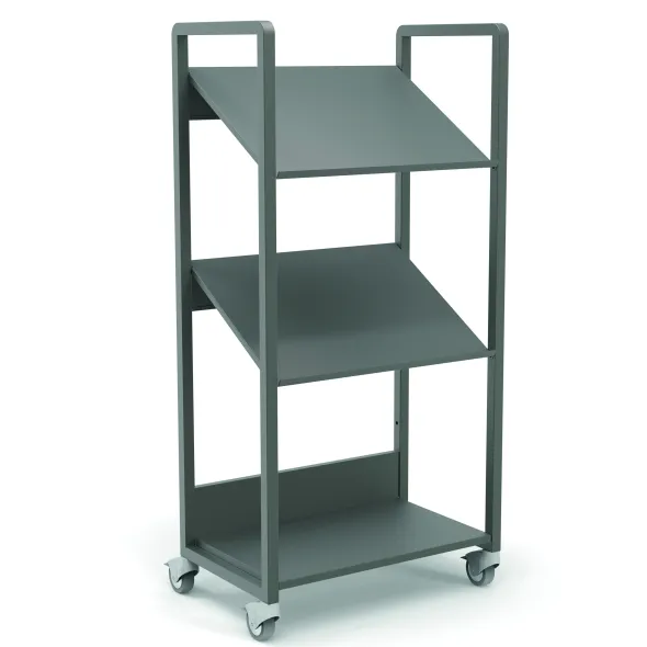 Chariot de transport pour 4 bacs postaux Trimod - 2 tablet. inclinées - 1 tablet. droite - prestation option
