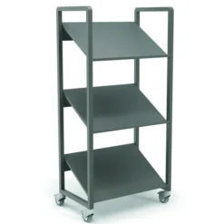 Chariot de transport pour 6 bacs postaux Trimod - 3 tablettes inclinées - prestation en option