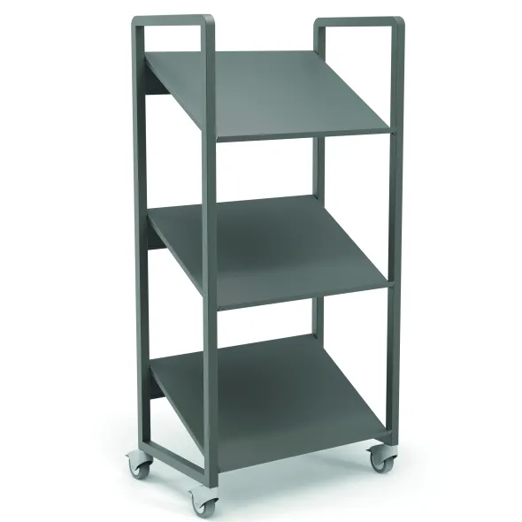 Chariot de transport pour 6 bacs postaux Trimod - 3 tablettes inclinées - prestation en option