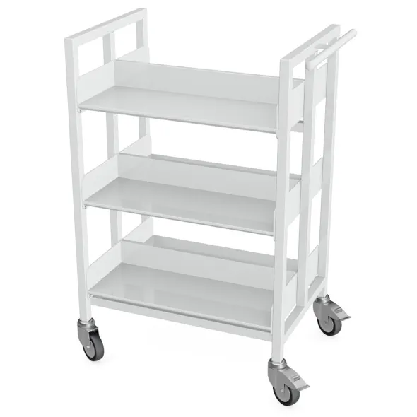 Chariot à livres Kortytem - double face - tablettes droites