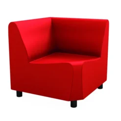 Chauffeuse angle 90° Yola II - textile enduit grainé - groseille