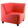 Chauffeuse angle 90° Yola II - textile enduit imprimé corail