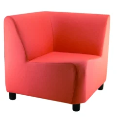 Chauffeuse angle 90° Yola II - textile enduit imprimé corail