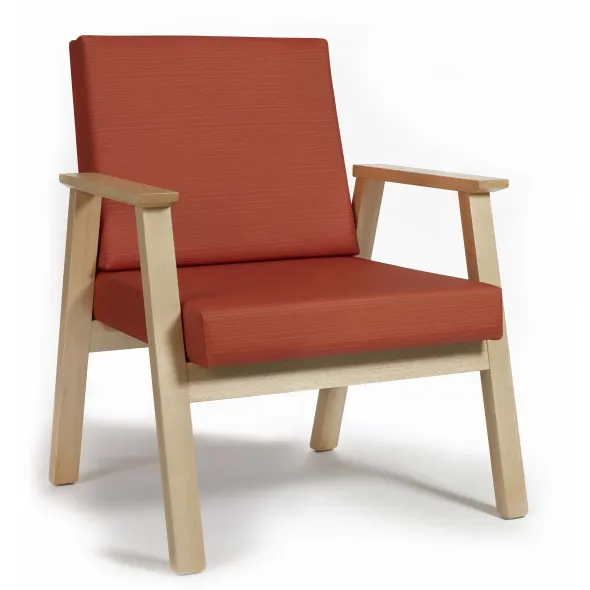 Chauffeuse avec accoudoirs Cadeo - structure hêtre - textile enduit