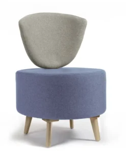 Chauffeuse Bulle - pieds hêtre - assise et dossier bicolores - tissu