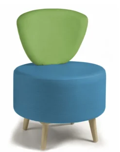 Chauffeuse Bulle - pieds hêtre - assise et dossier bicolores - textile enduit