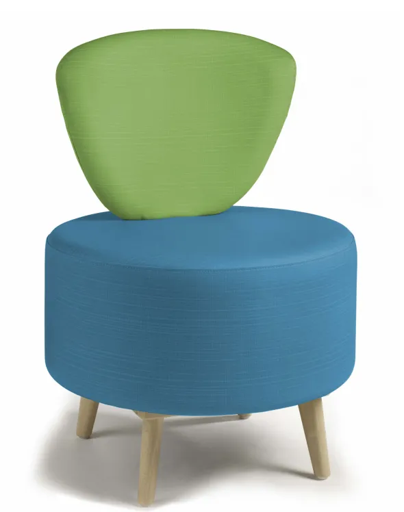 Chauffeuse Bulle - pieds hêtre - assise et dossier bicolores - textile enduit