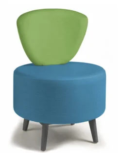 Chauffeuse Bulle - pieds hêtre - assise et dossier bicolores - textile enduit