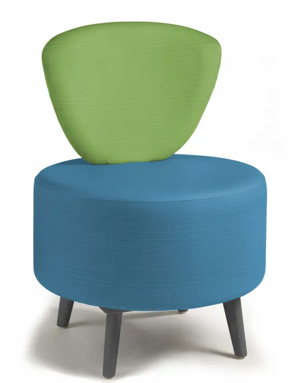 Chauffeuse Bulle - pieds hêtre - assise et dossier bicolores - textile enduit
