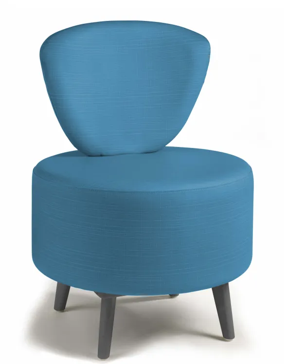 Chauffeuse Bulle - pieds hêtre - unicolore - textile enduit