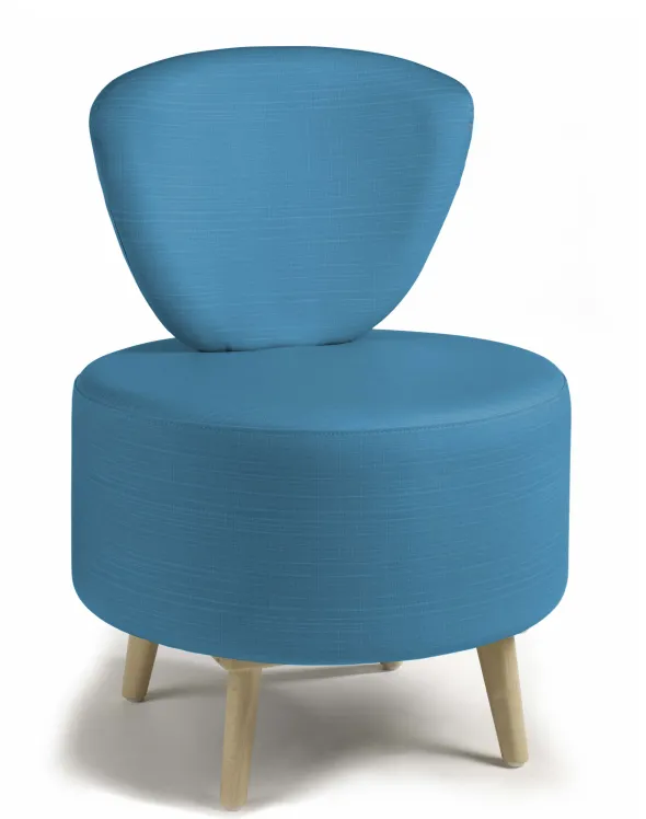 Chauffeuse Bulle - pieds hêtre - unicolore - textile enduit