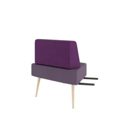 Chauffeuse d'angle 60° Modul@ - tissu D - pieds chêne vernis naturel