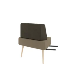 Chauffeuse d'angle 60° Modul@ - tissu V - pieds chêne vernis naturel