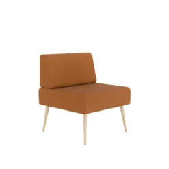 Chauffeuse droite Modul@ - textile enduit - pieds chêne vernis naturel