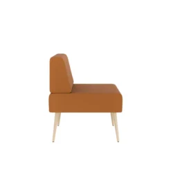 Chauffeuse droite Modul@ - textile enduit - pieds chêne vernis naturel