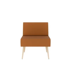 Chauffeuse droite Modul@ - textile enduit - pieds chêne vernis naturel