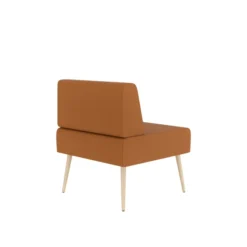 Chauffeuse droite Modul@ - textile enduit - pieds chêne vernis naturel